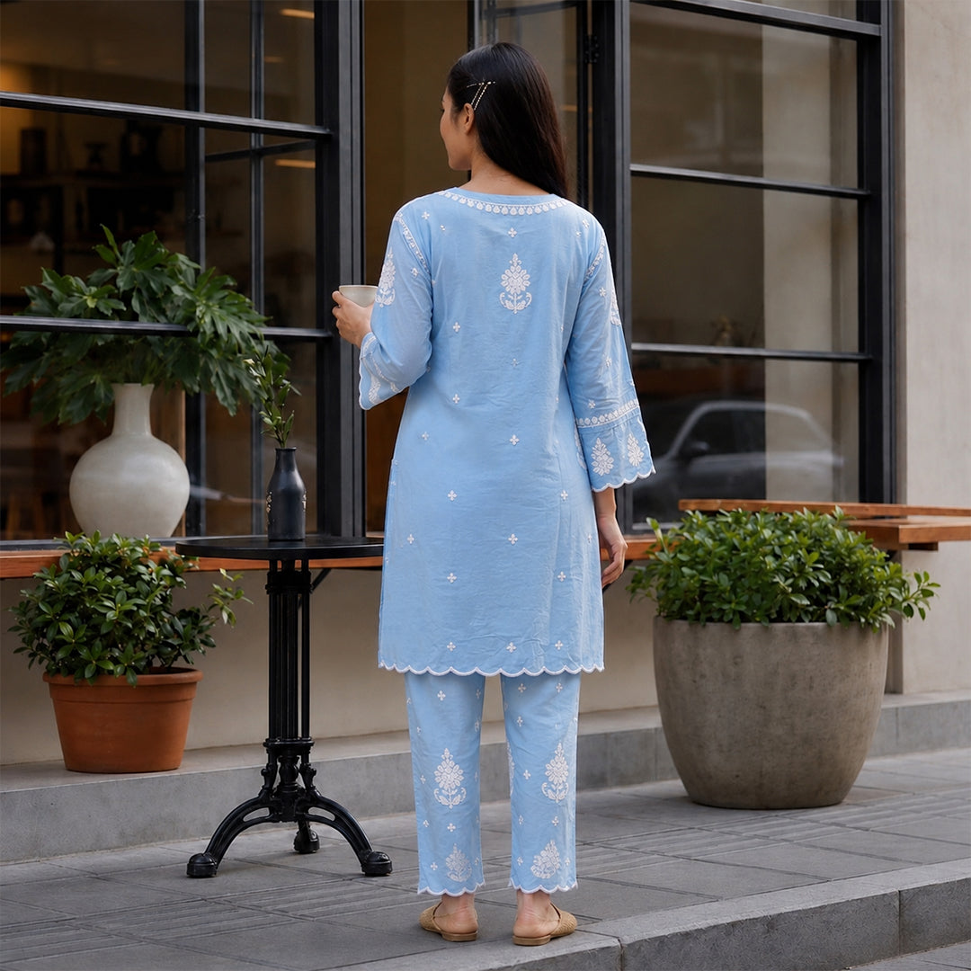 Gayaabi Saanjh Chikankari Co-ord Set