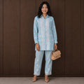 Gayaabi Neelaya Chikankari Mul Chanderi Co-ord Set