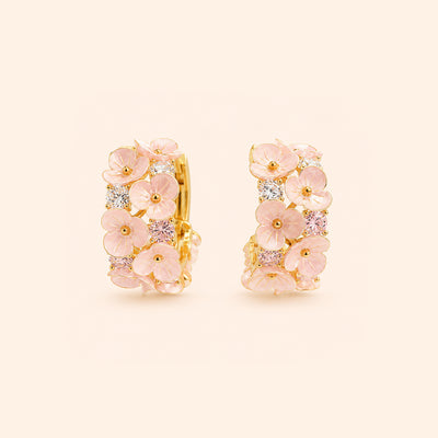 Gayaabi Floral Huggie Hoop Earrings