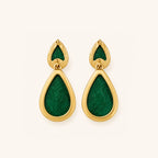 Gayaabi Green Teardrop Statement Earrings