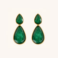 Gayaabi Green Teardrop Statement Earrings
