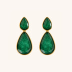 Gayaabi Green Teardrop Statement Earrings