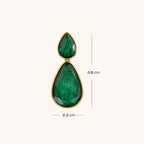 Gayaabi Green Teardrop Statement Earrings