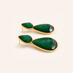 Gayaabi Green Teardrop Statement Earrings