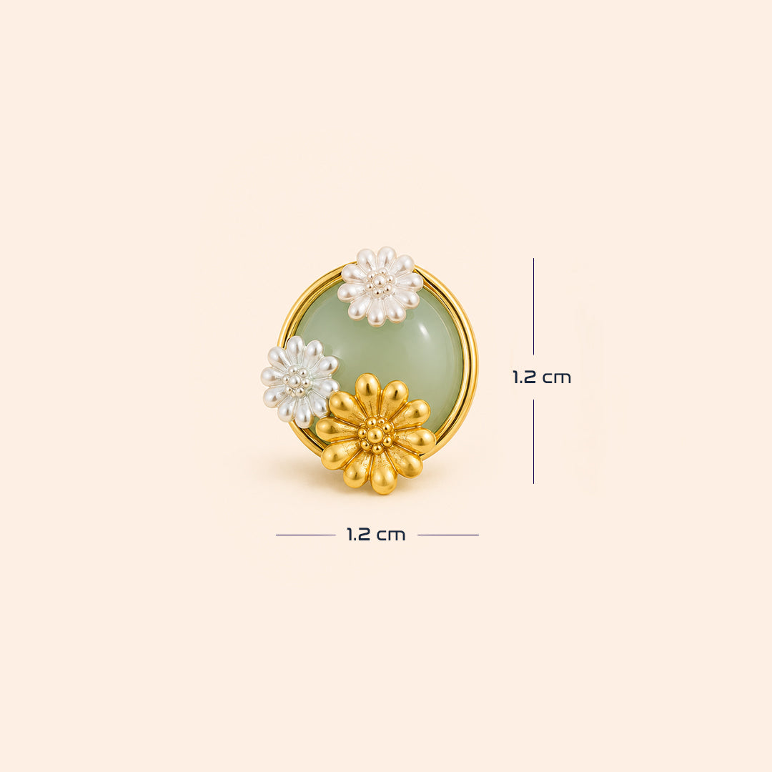 Gayaabi Jade Bloom Stud Earrings