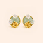 Gayaabi Jade Bloom Stud Earrings
