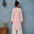 Gayaabi Pankhuri Chikankari Mul Chanderi Kurta