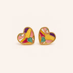 Gayaabi Mosaic Heart Stud earrings