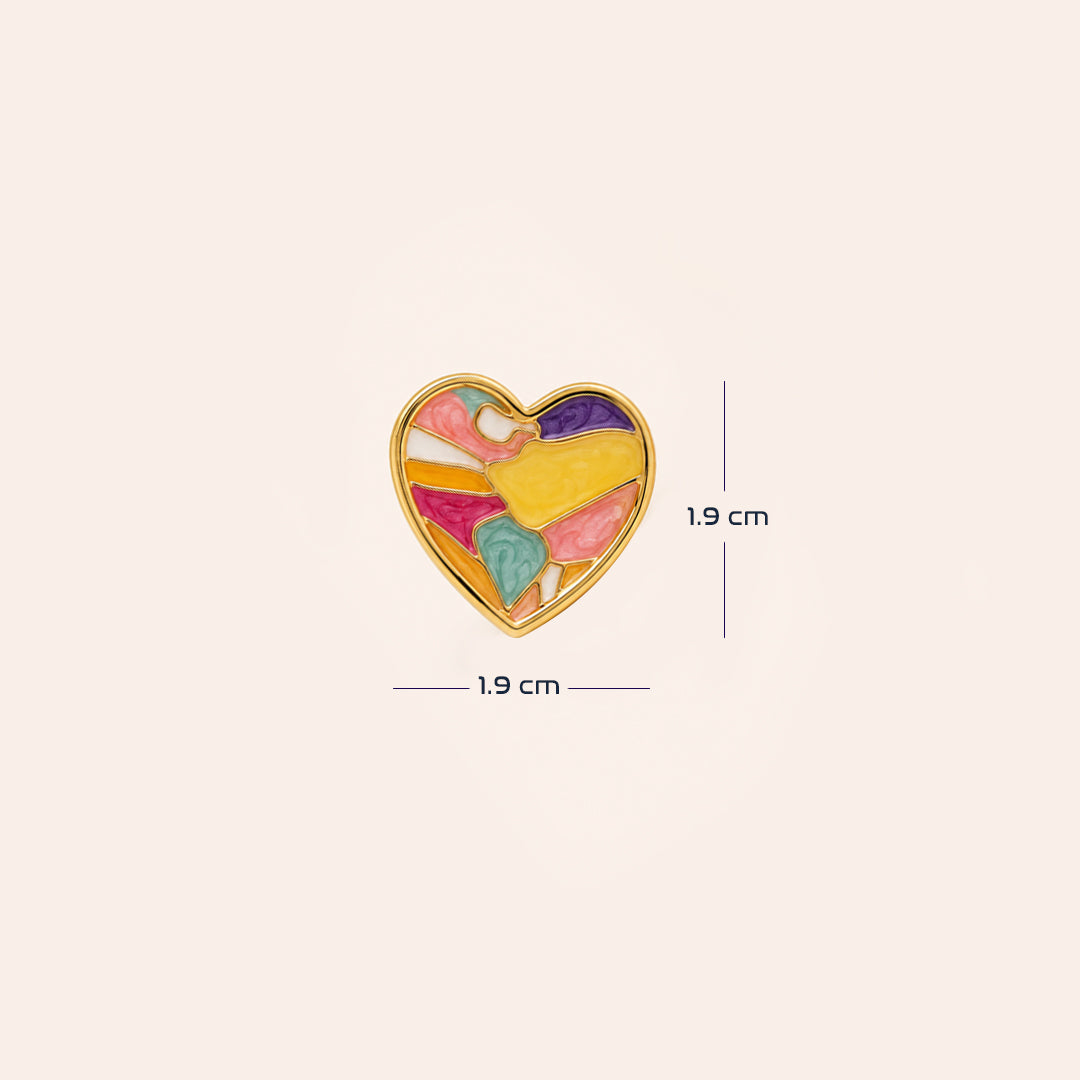 Gayaabi Mosaic Heart Stud earrings