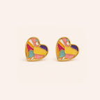 Gayaabi Mosaic Heart Stud earrings
