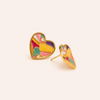 Gayaabi Mosaic Heart Stud earrings