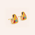 Gayaabi Mosaic Heart Stud earrings