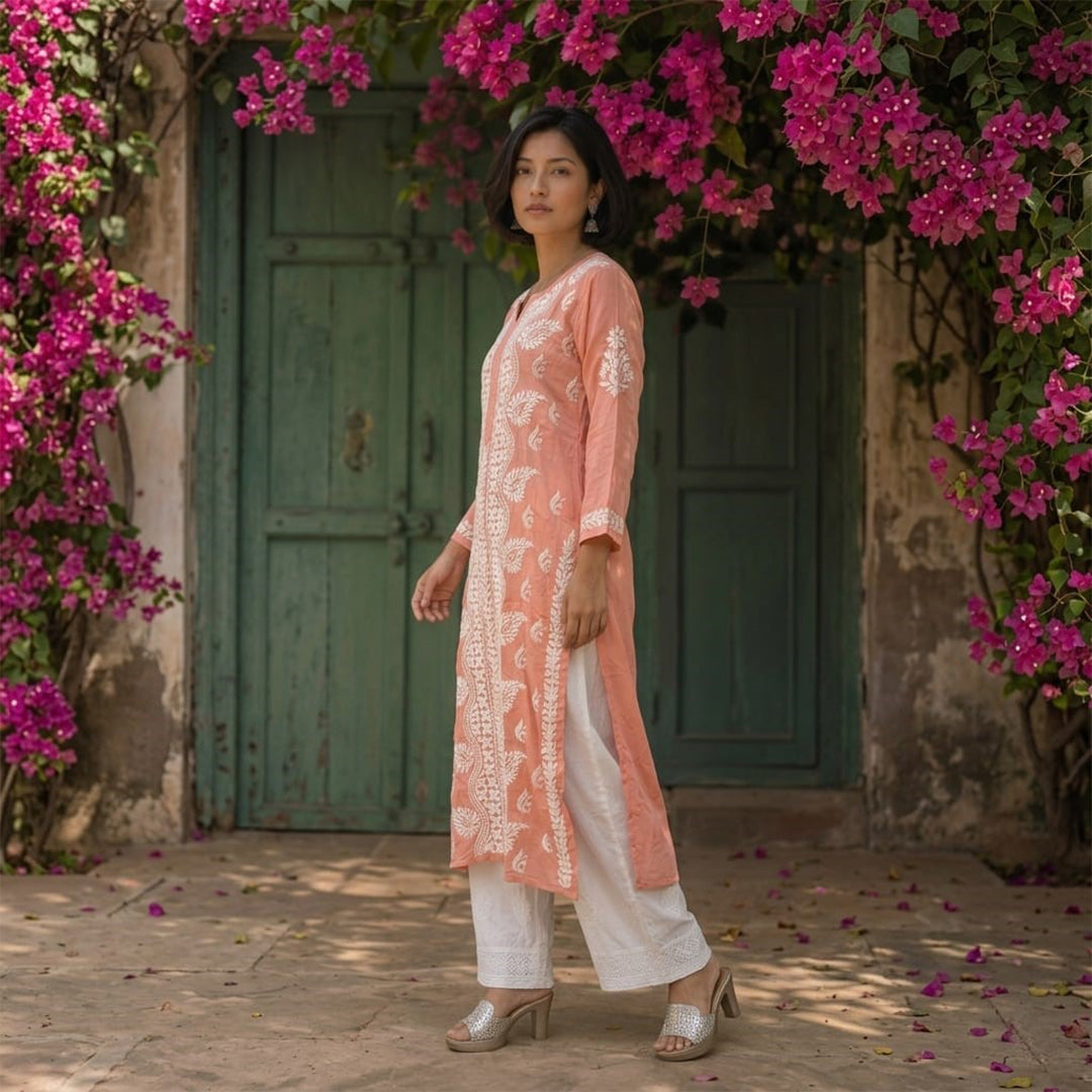 Gayaabi Abeer Chikankari Silk Kurta