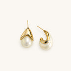Gayaabi Pearl Veil Teardrop Stud EarringQCs