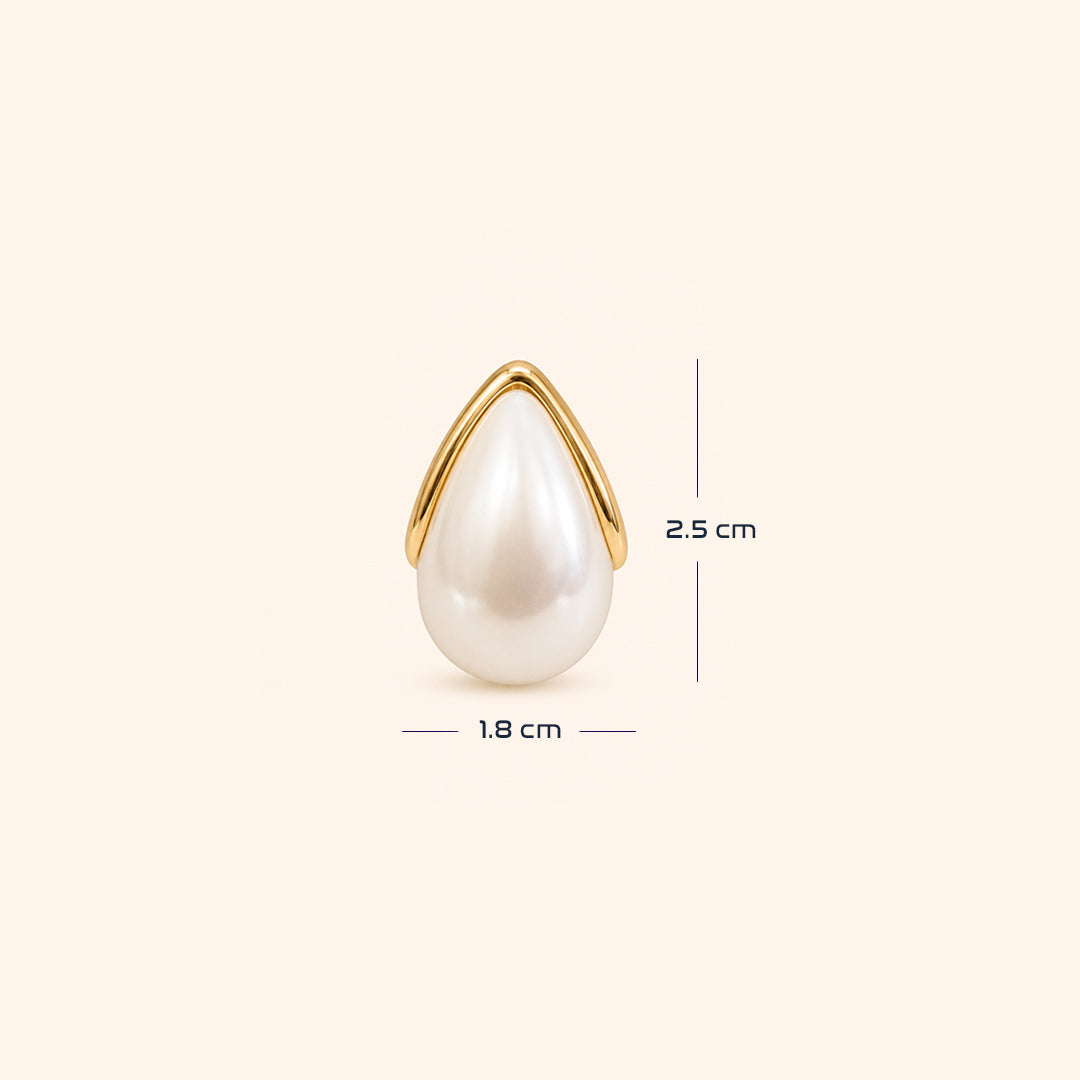 Gayaabi Pearl Veil Teardrop Stud EarringQCs