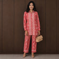 Gayaabi Gulrez Chikankari Mul Chanderi Co-ord Set