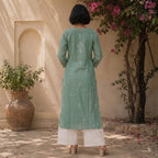 Gayaabi Meher Chikankari Mul Chanderi Kurta Set
