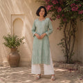 Gayaabi Meher Chikankari Mul Chanderi Kurta Set