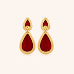 Gayaabi Red Teardrop Statement Earrings