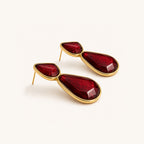 Gayaabi Red Teardrop Statement Earrings