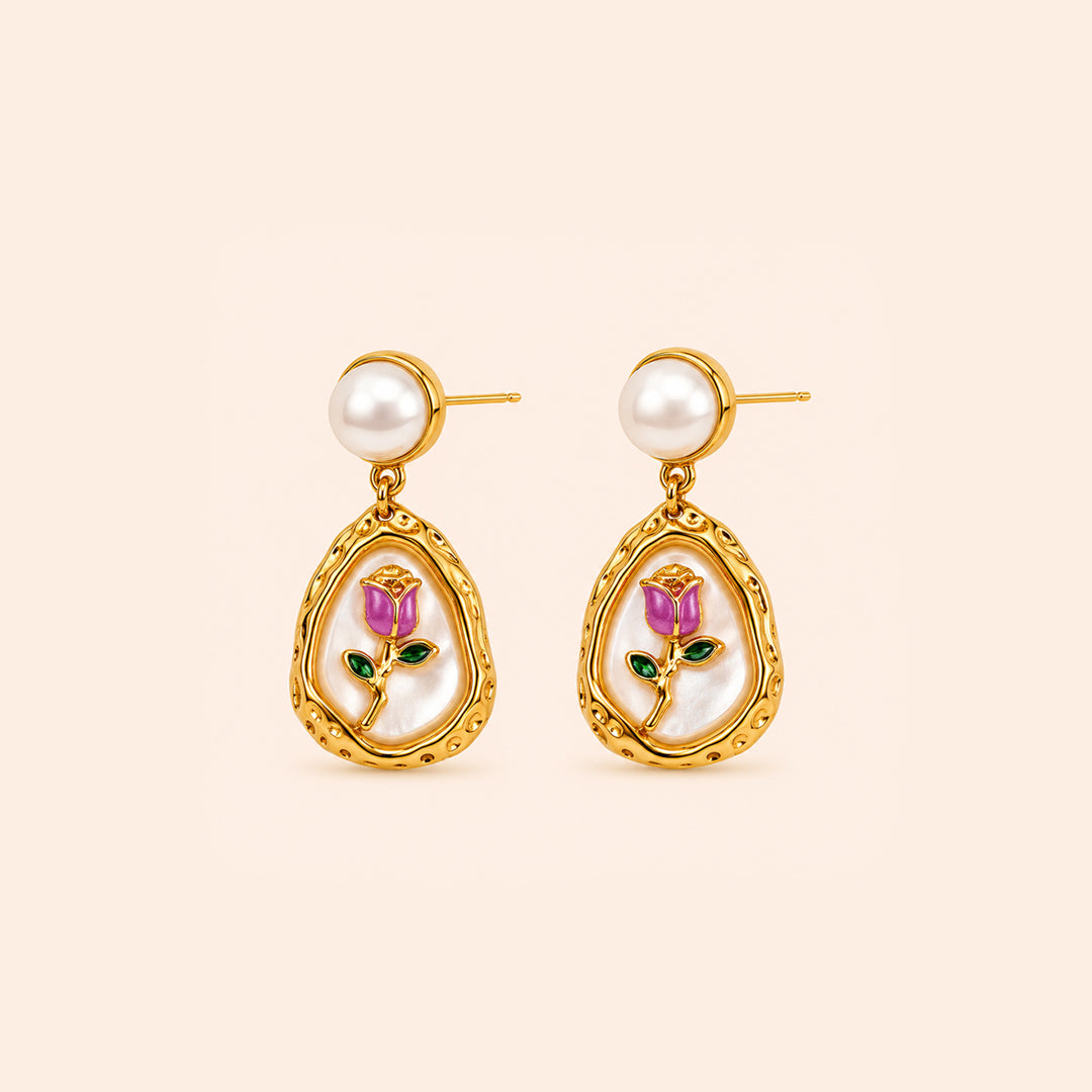 Gayaabi Roselle Pearldrop Earrings