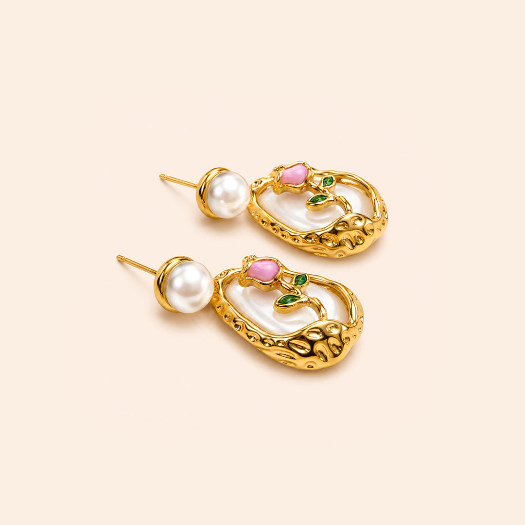 Gayaabi Roselle Pearldrop Earrings