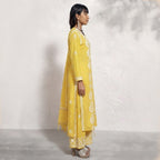 Gayaabi Sunehri Chikankari Mul Chanderi Kurta set